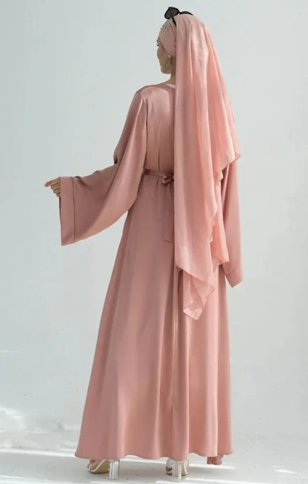 Satin Abaya With Crystal Chain