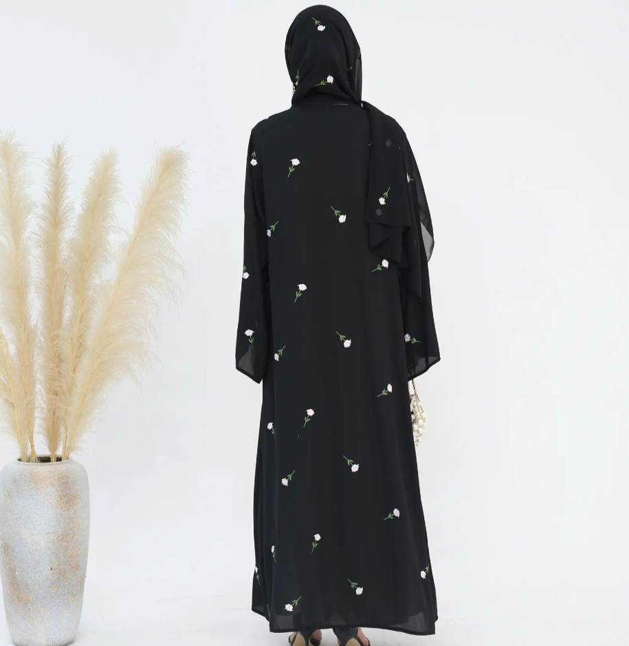 Floral Embroidery Abaya & Hijab