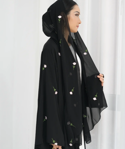 Floral Embroidery Abaya & Hijab