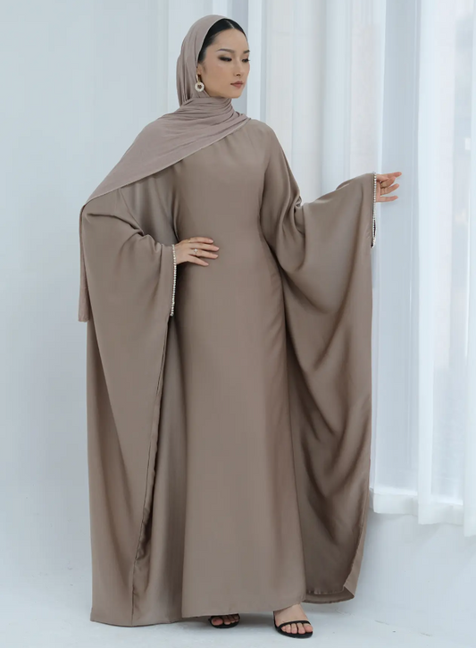 Safira Satin Butterfly Abaya