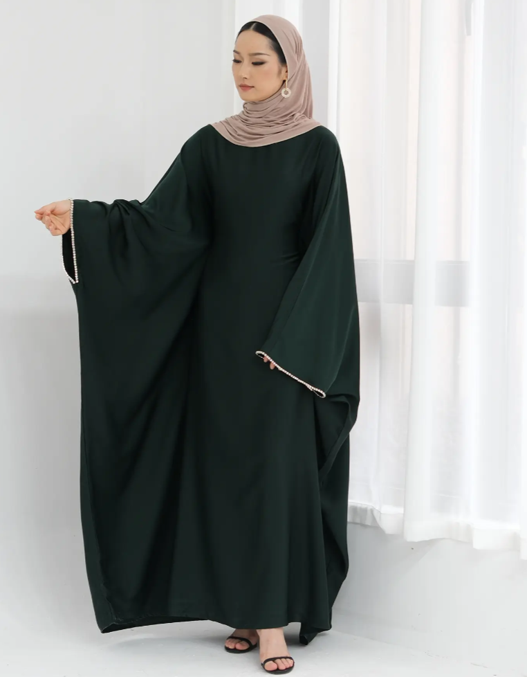 Safira Satin Butterfly Abaya