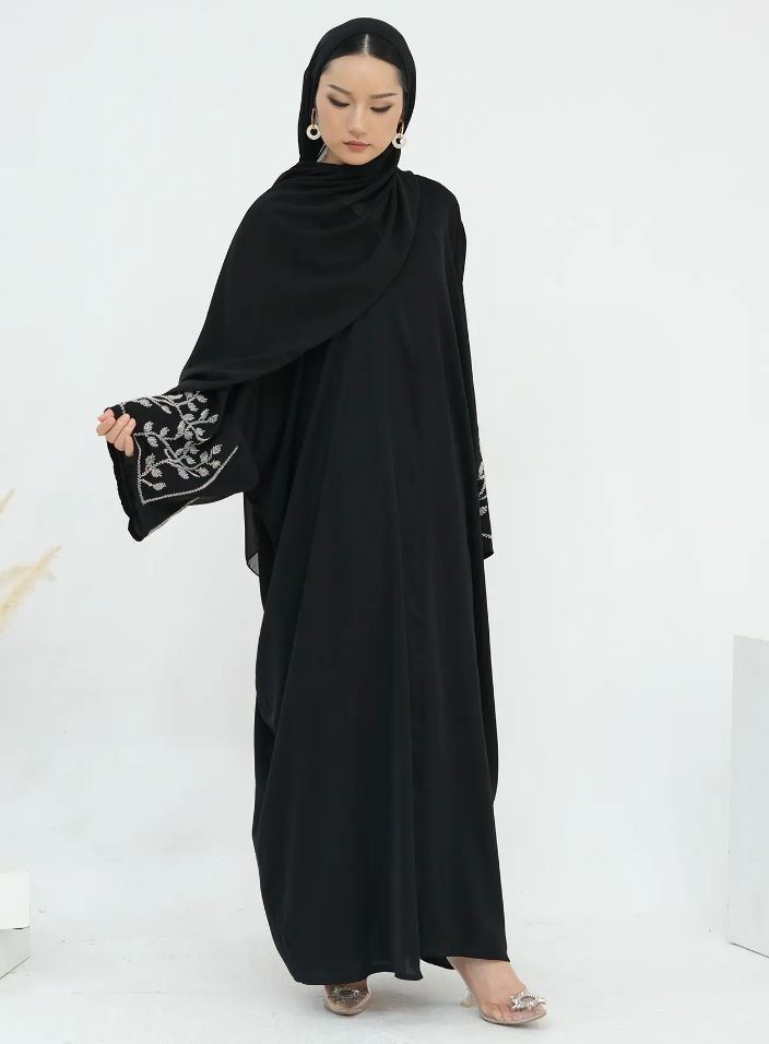 Daniya Beaded Abaya-Black