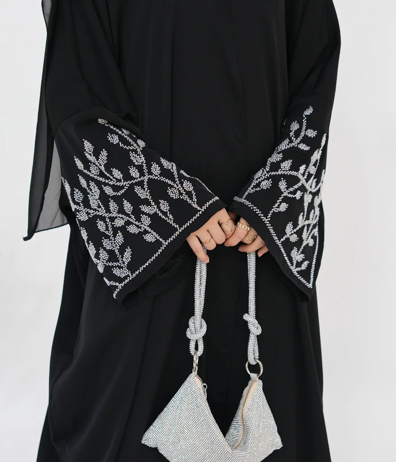 Daniya Beaded Abaya-Black