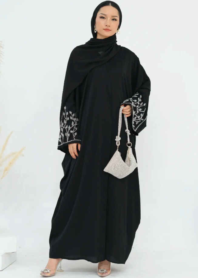 Daniya Beaded Abaya-Black