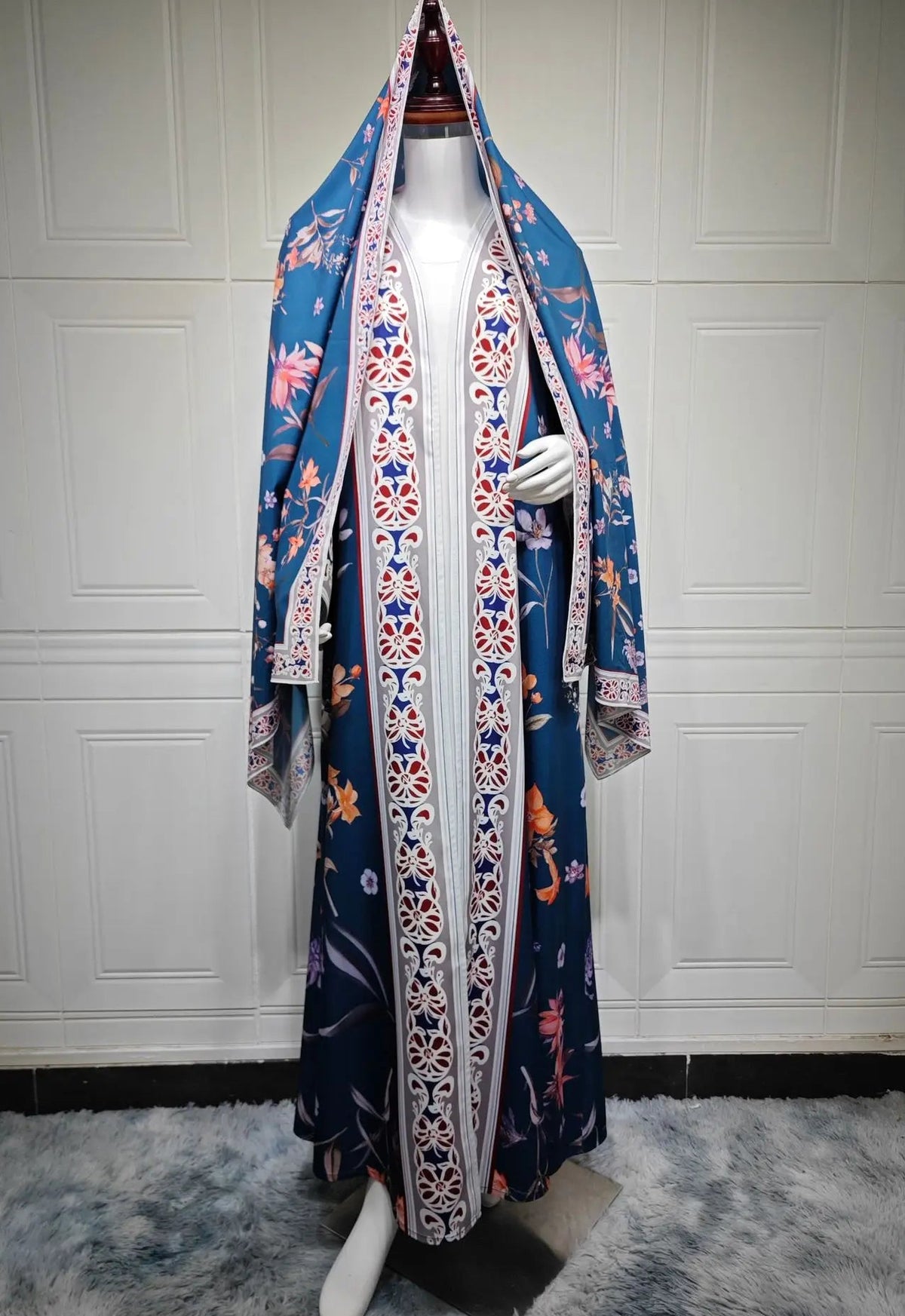 Saima Floral Abaya & Hijab