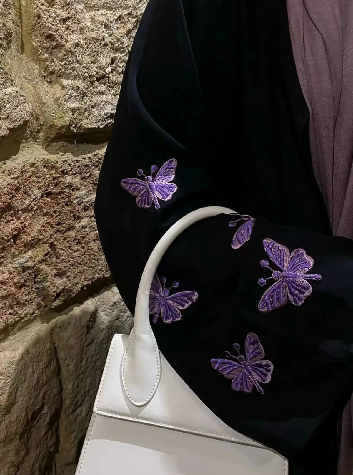 Butterfly Embroidery Abaya