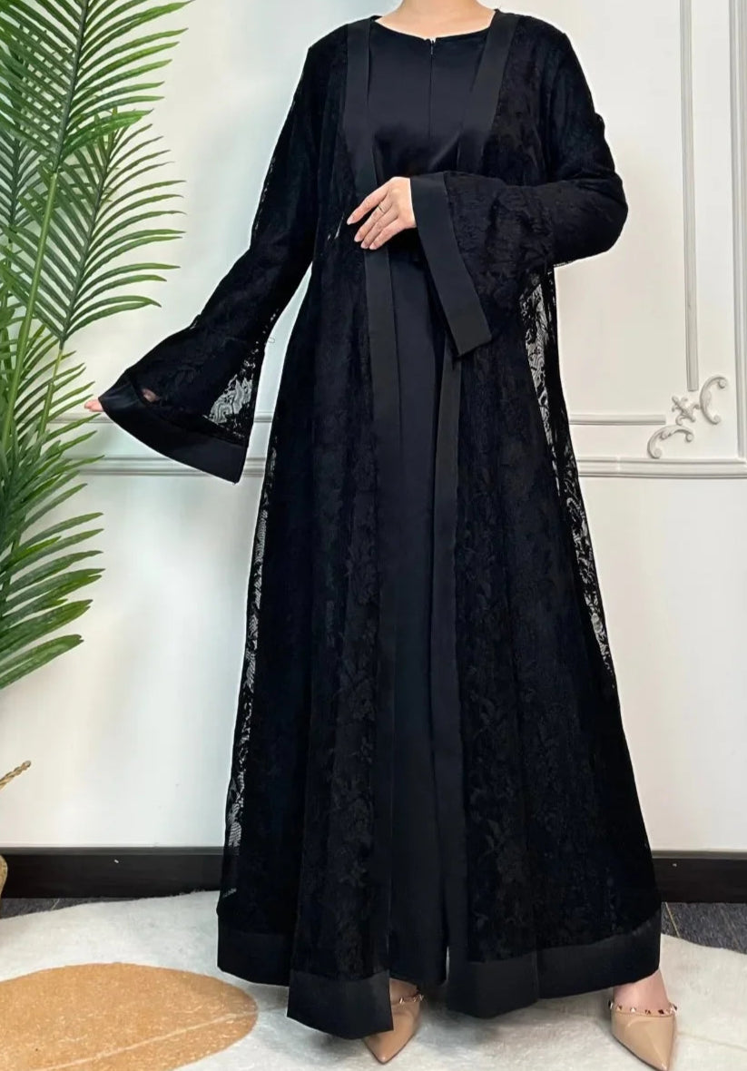Sareen Lace Abaya Set