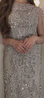 Aamira Embellished Cape Gown