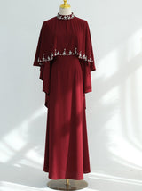 Zaibah Beaded Cape Dress