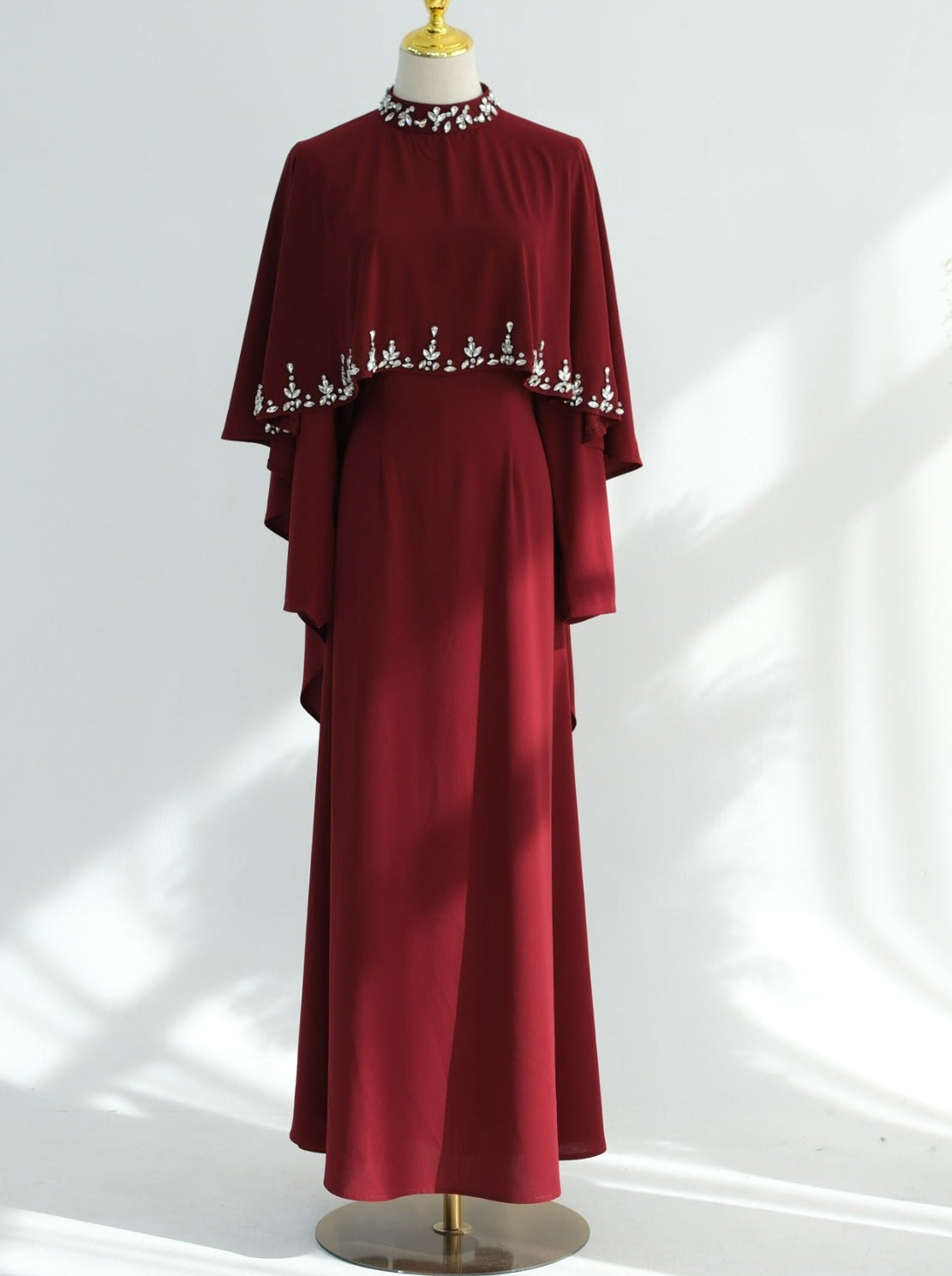 Zaibah Beaded Cape Dress