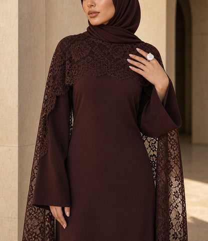 Sia-Lace Cape Abaya