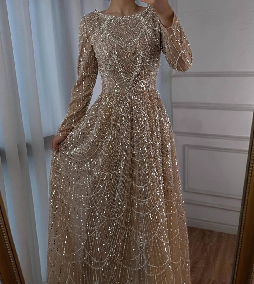 Aarya Beaded Flare Gown