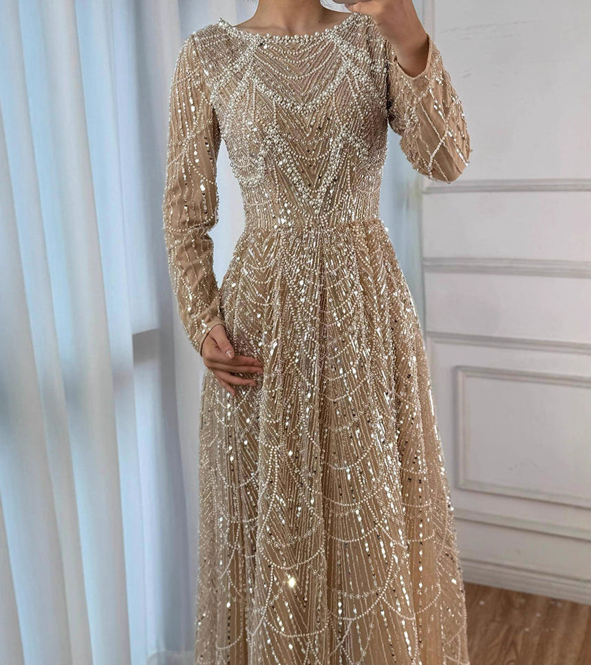 Aarya Beaded Flare Gown