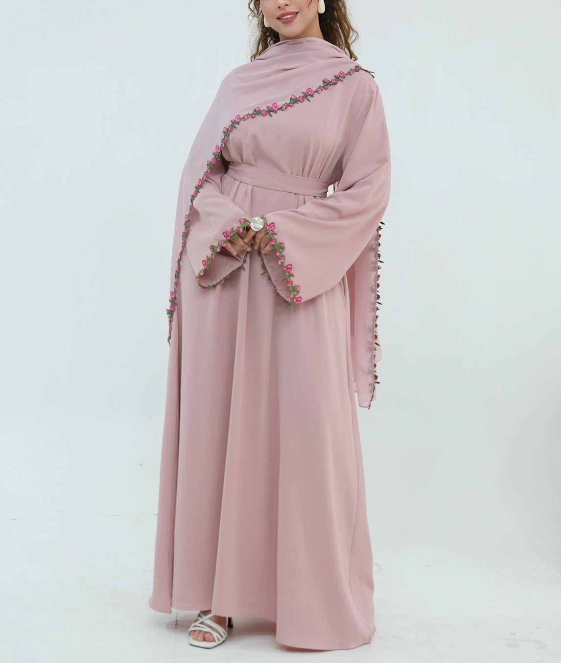 Nazema Floral Lace Abaya & Hijab
