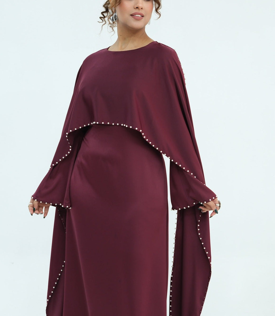 Zamina Pearl Dress- Satin Material