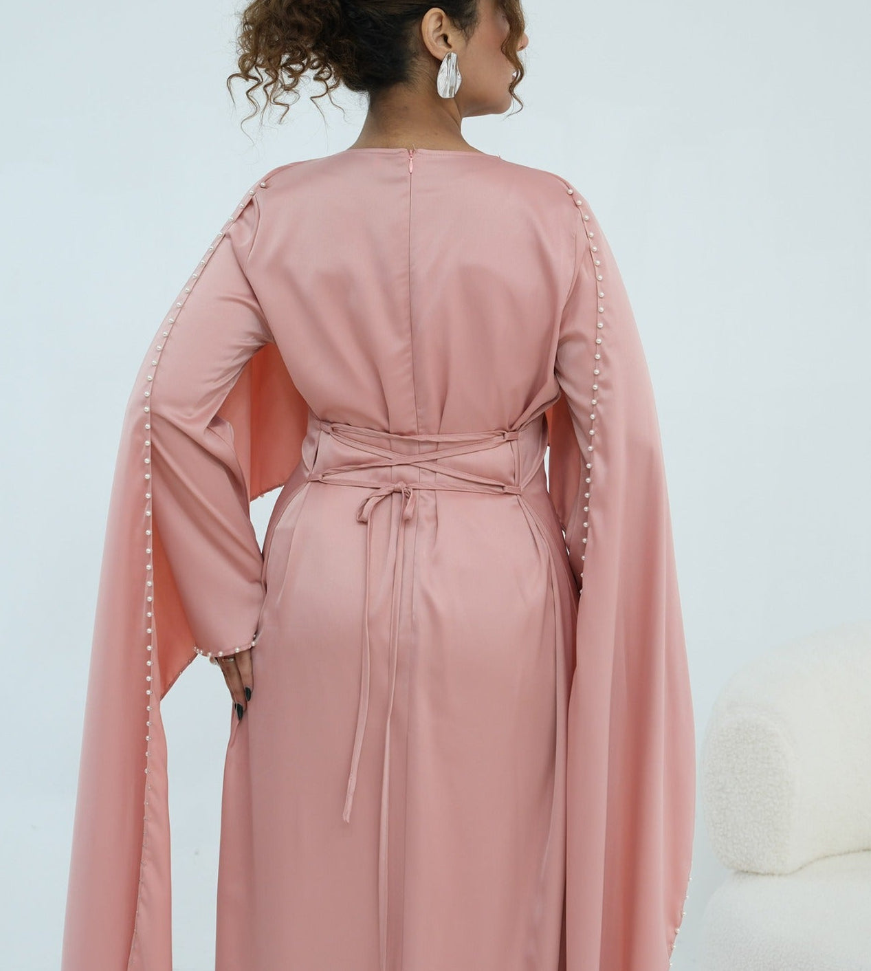 Zamina Pearl Dress- Satin Material