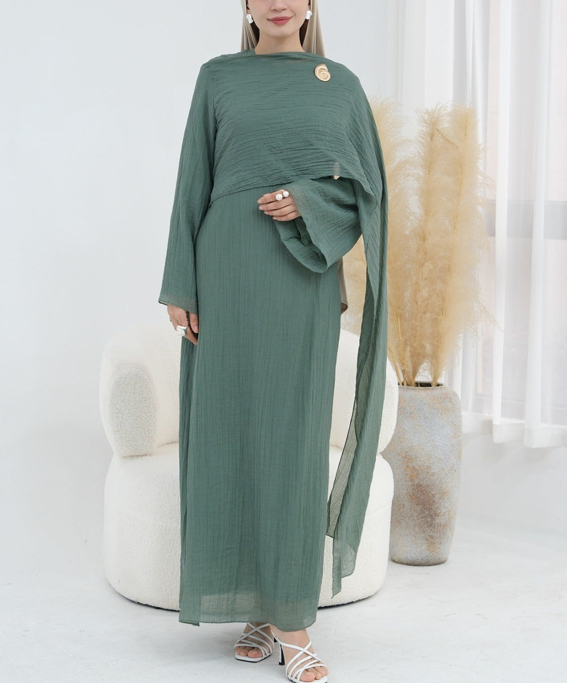 Elara Pleated Maxi Dress
