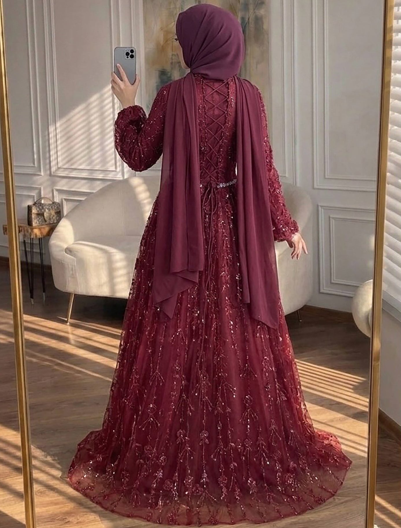 Zariya Gown With Crystal Chain