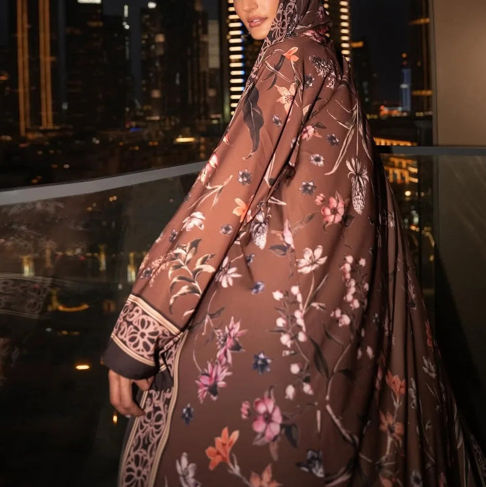 Saima Floral Abaya & Hijab- SOLD OUT