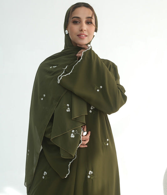 Madiha Floral Abaya & Hijab