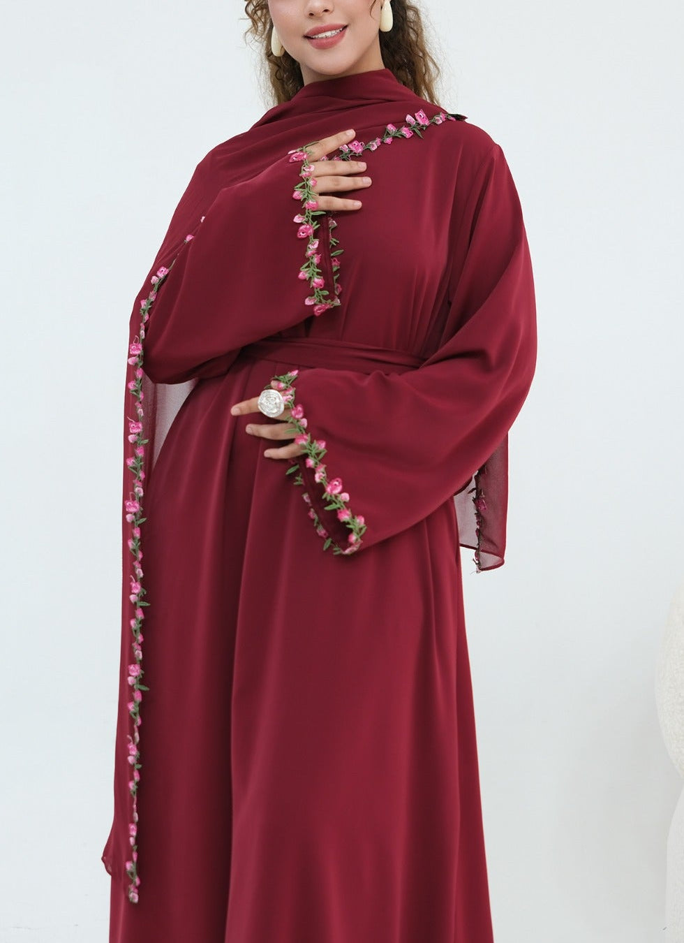 Nazema Floral Lace Abaya & Hijab