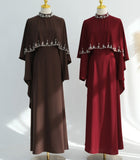 Zaibah Beaded Cape Dress