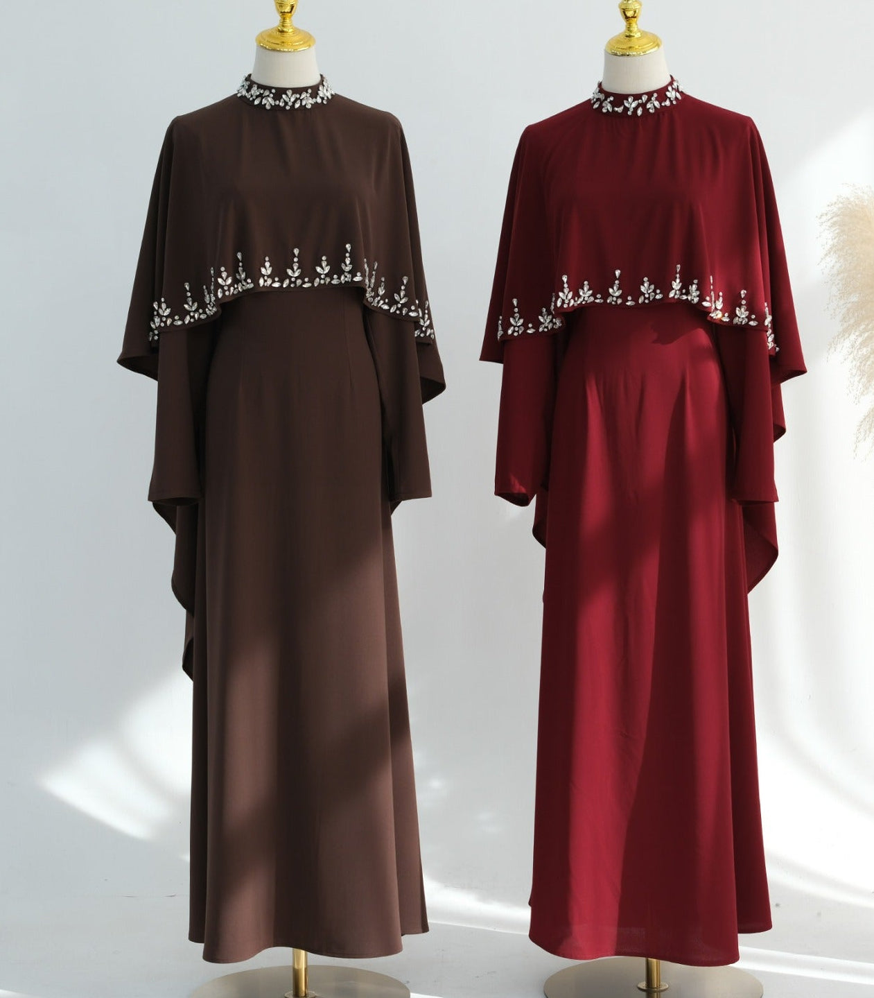 Zaibah Beaded Cape Dress