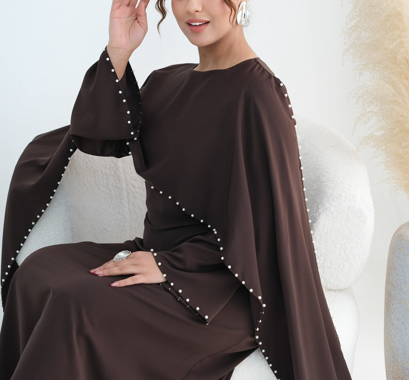 Zamina Pearl Dress-Nida Material