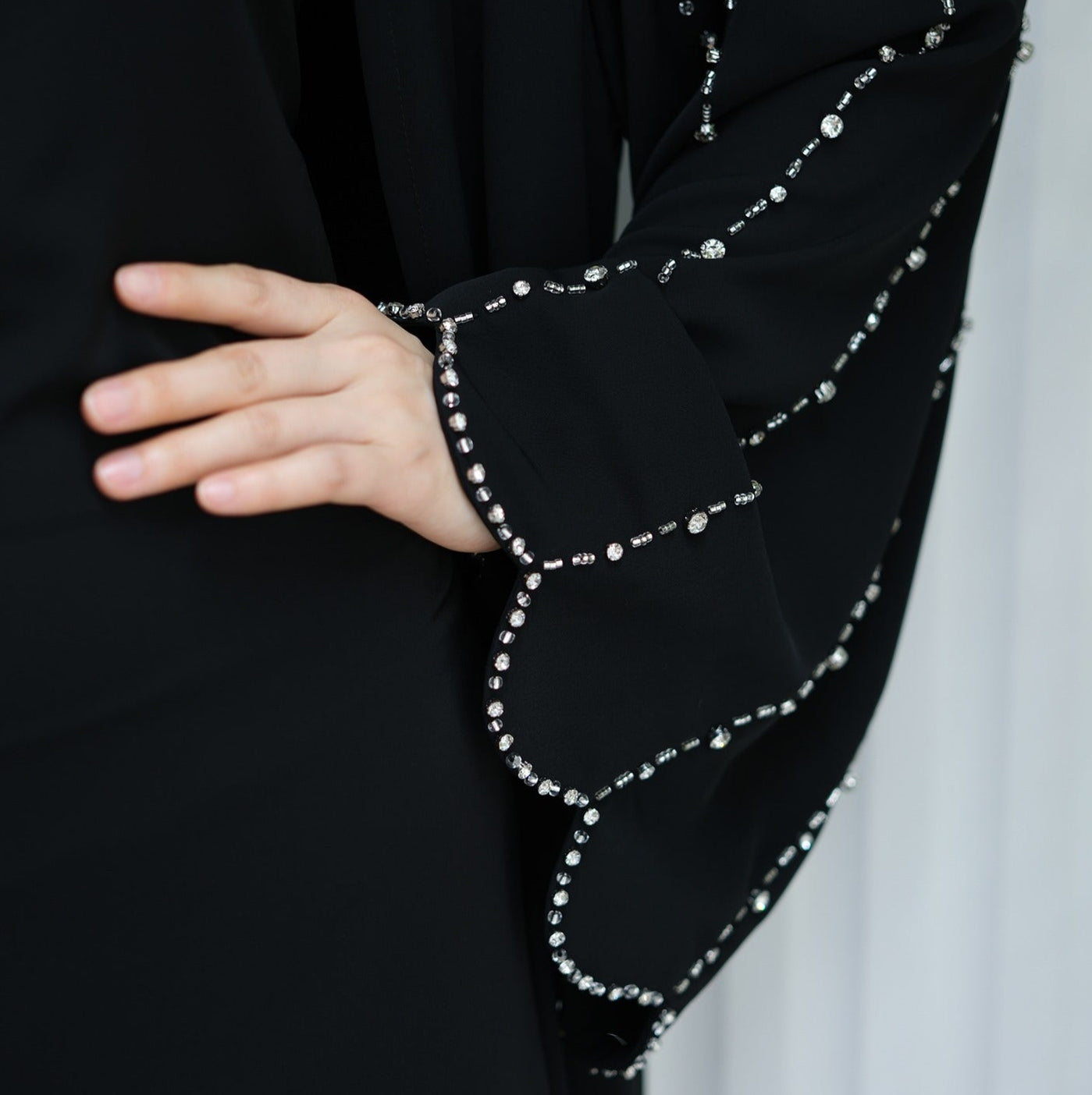 Aamnah Beaded Abaya Set