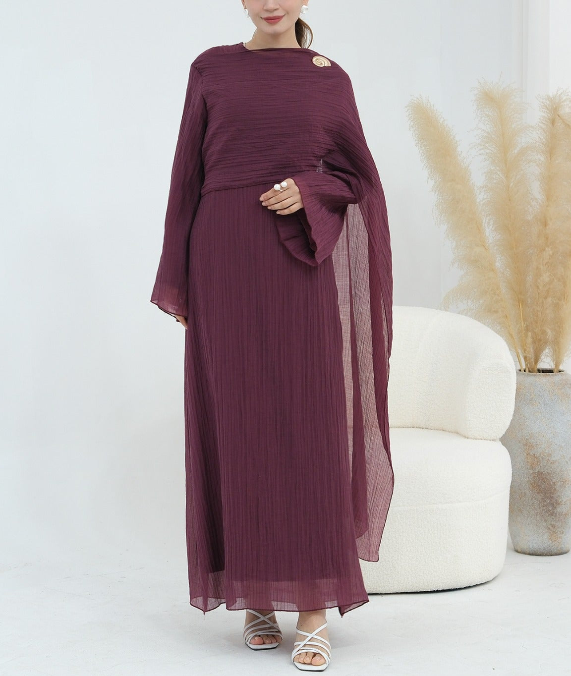 Elara Pleated Maxi Dress