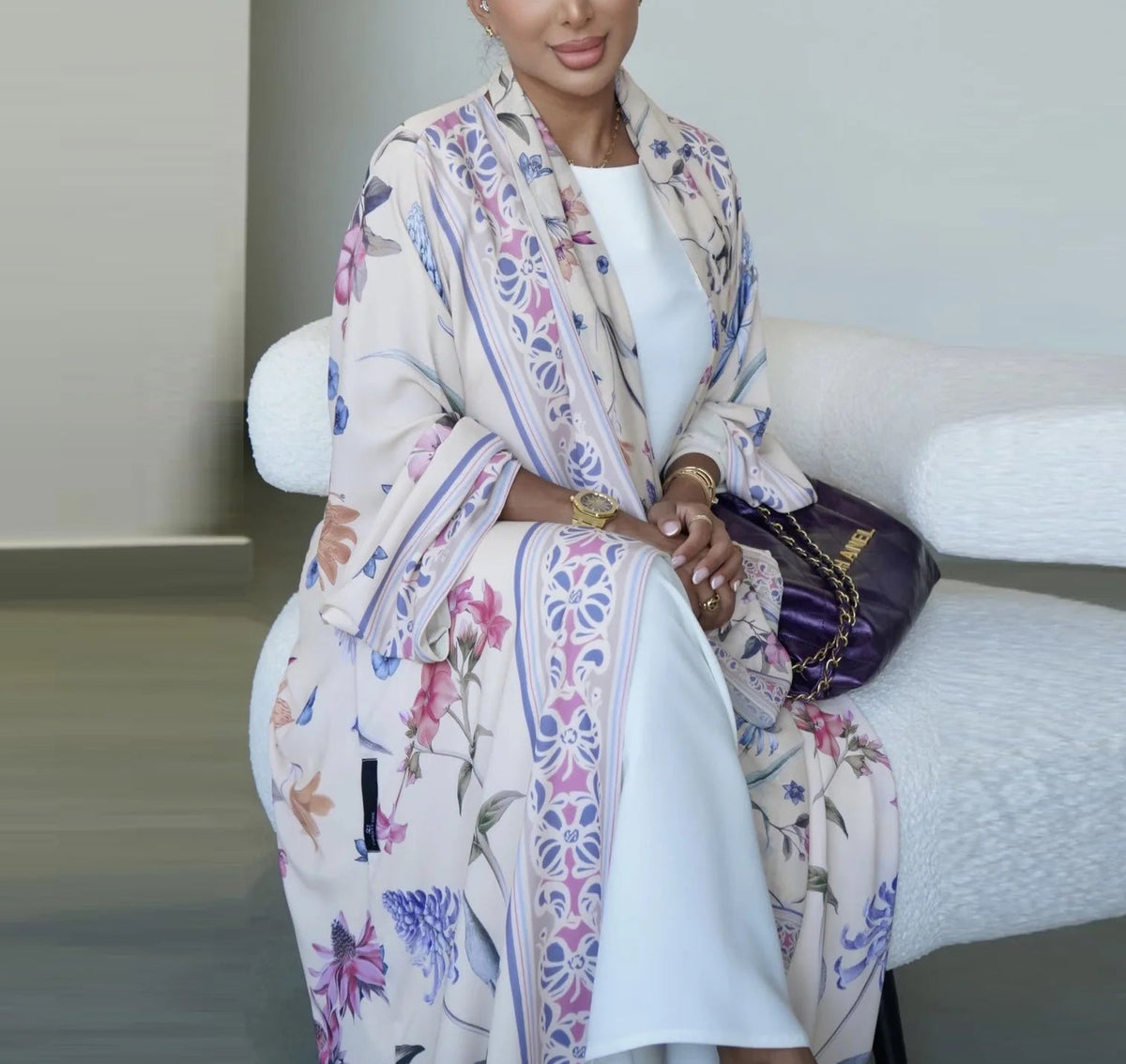 Saima Floral Abaya & Hijab