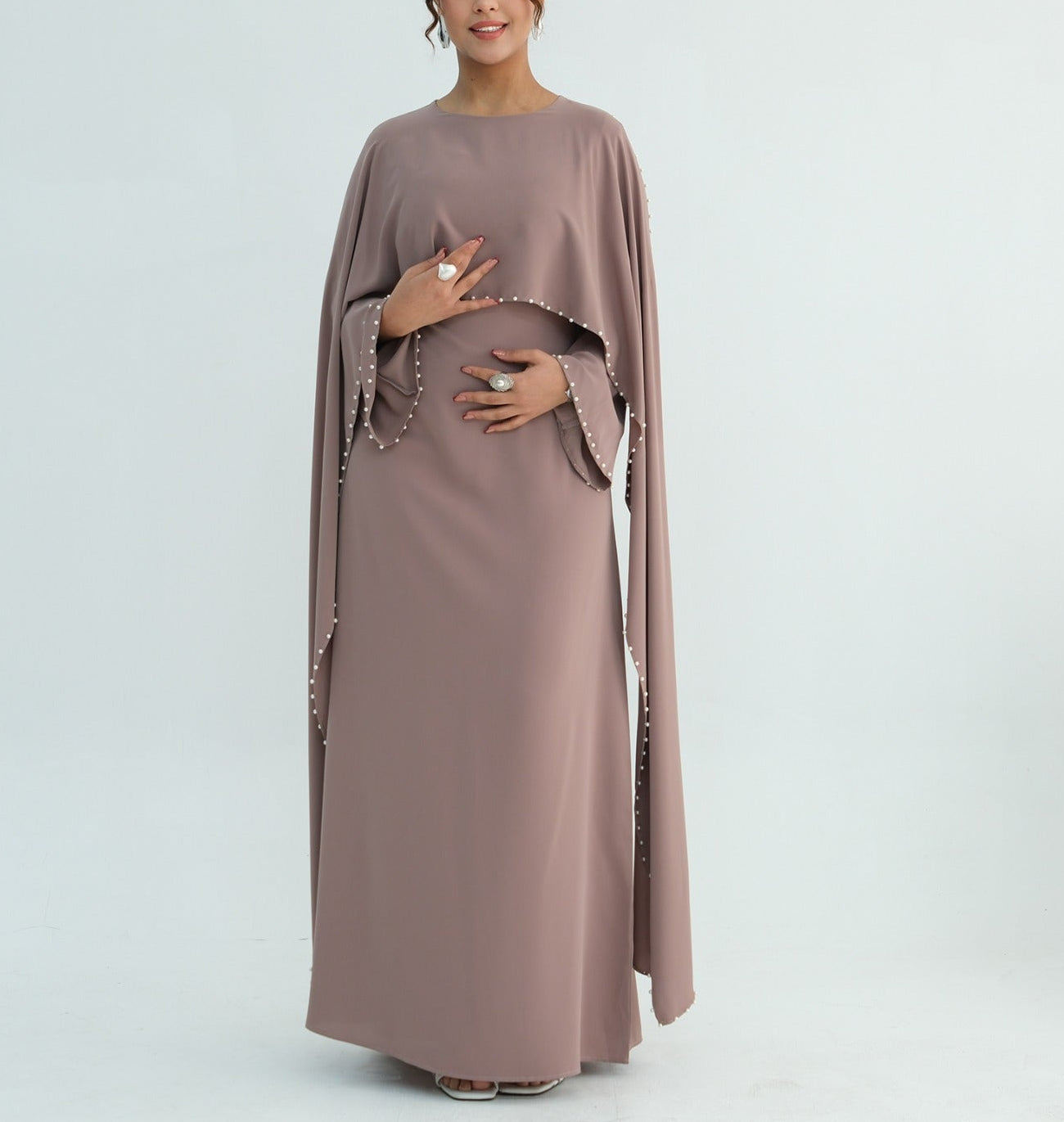 Zamina Pearl Dress-Nida Material