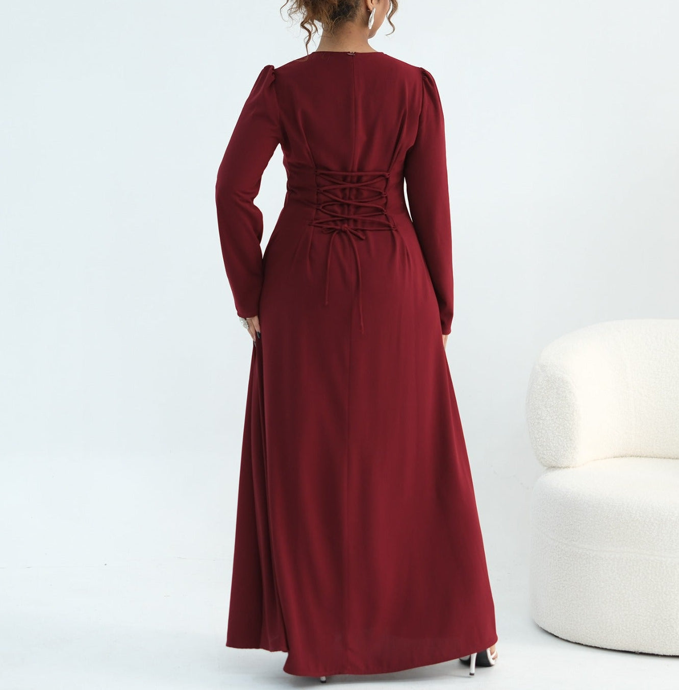 Zaibah Beaded Cape Dress