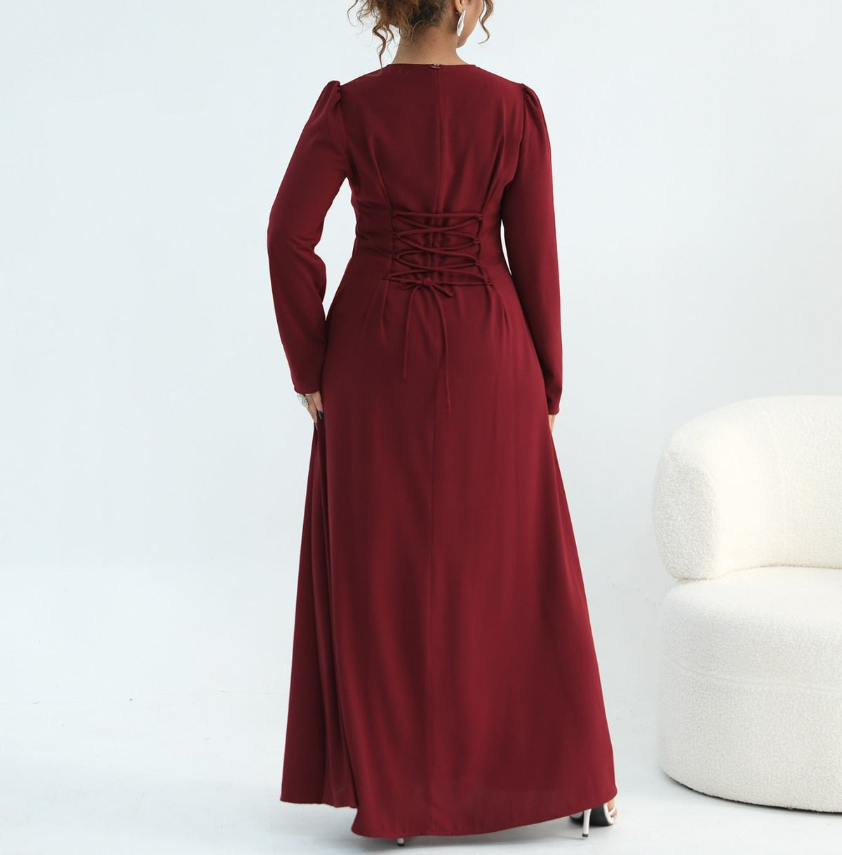 Zaibah Beaded Cape Dress