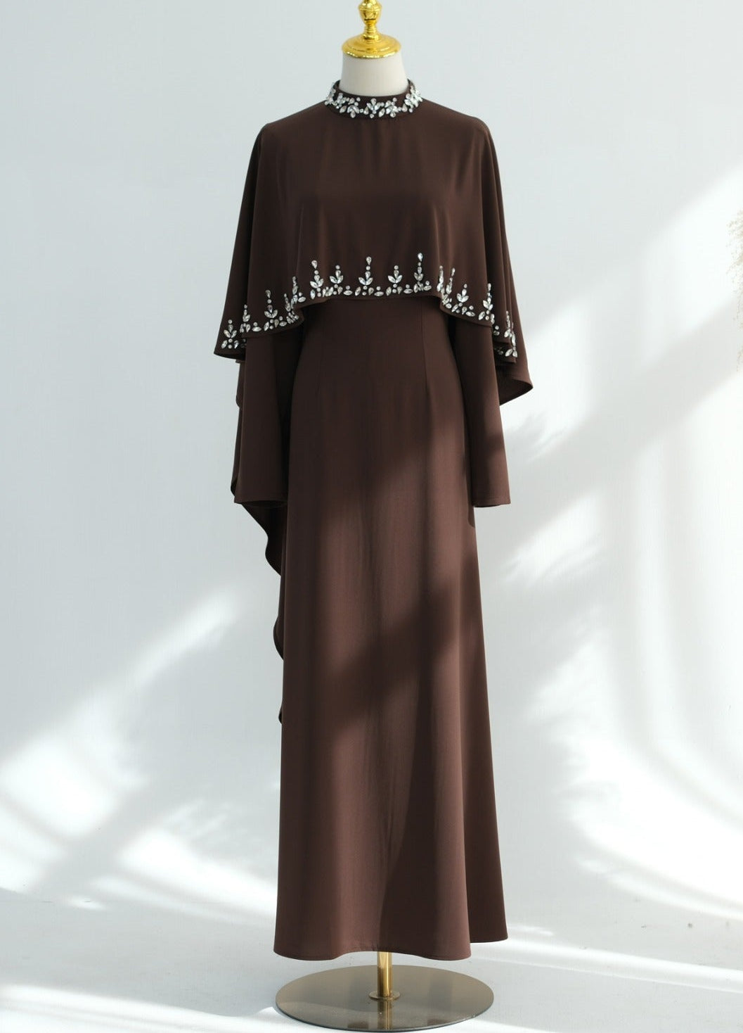 Zaibah Beaded Cape Dress