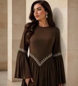 Zarmina Beaded Chiffon Dress