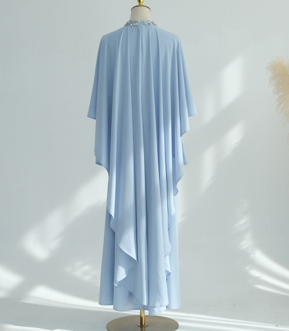 Zaibah Beaded Cape Dress