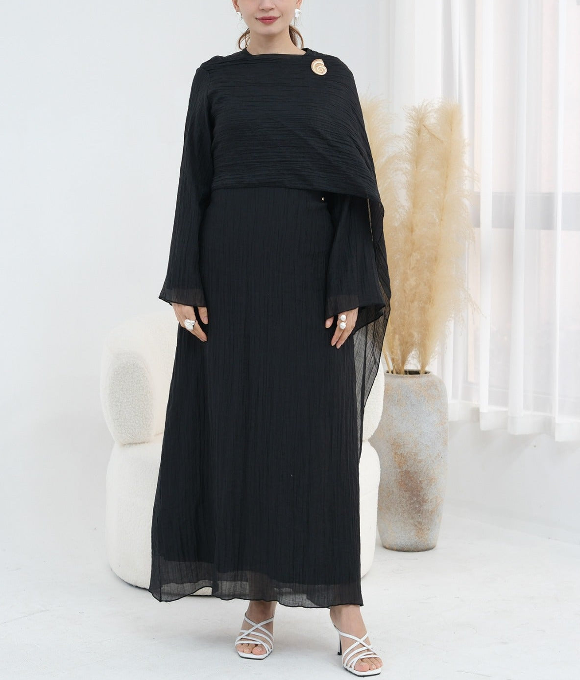 Elara Pleated Maxi Dress
