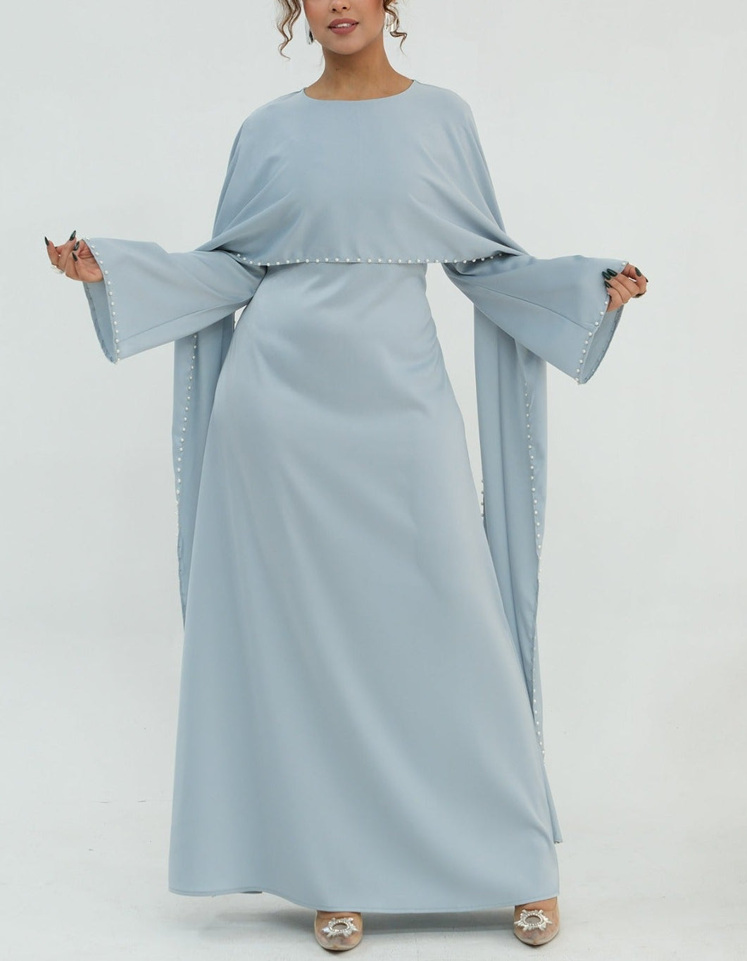 Zamina Pearl Dress- Satin Material