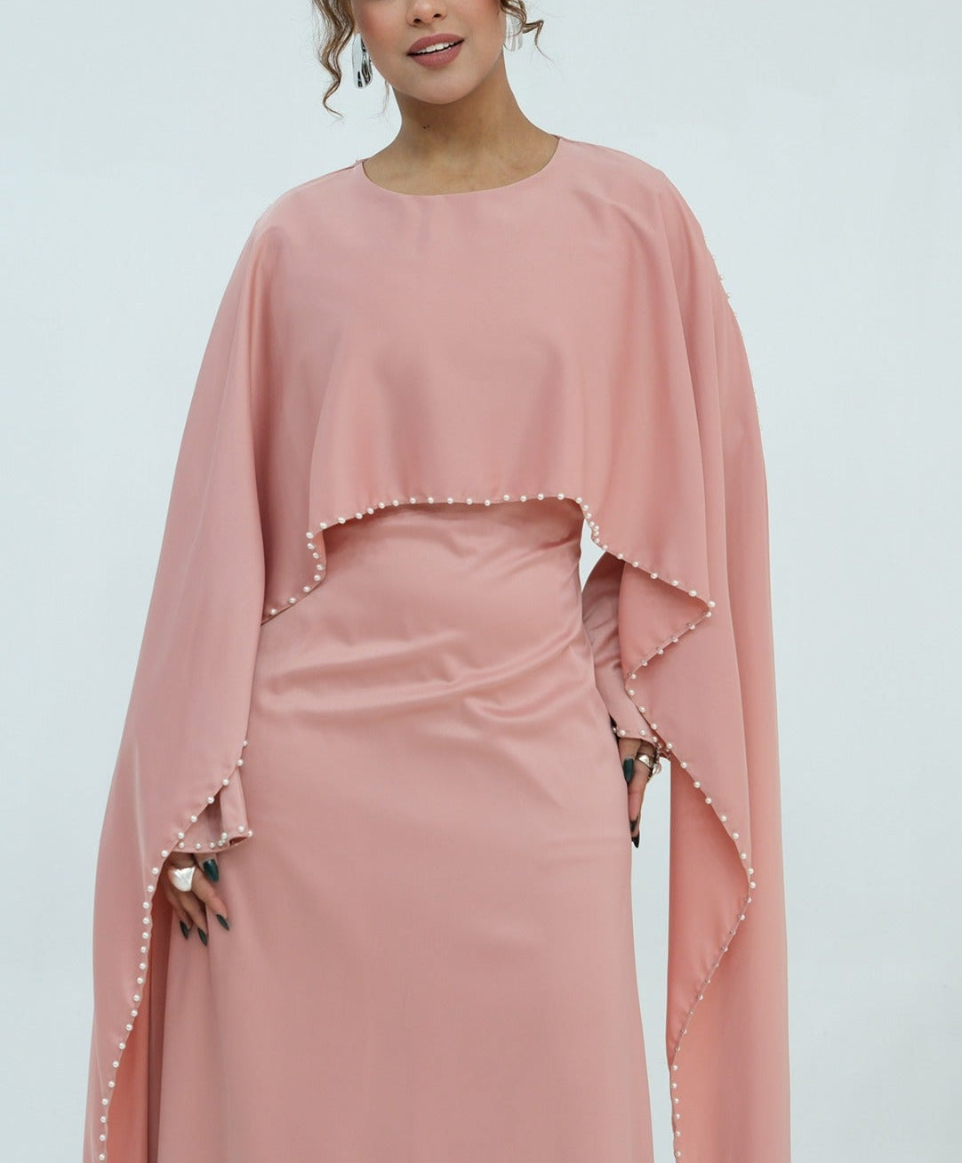 Zamina Pearl Dress- Satin Material