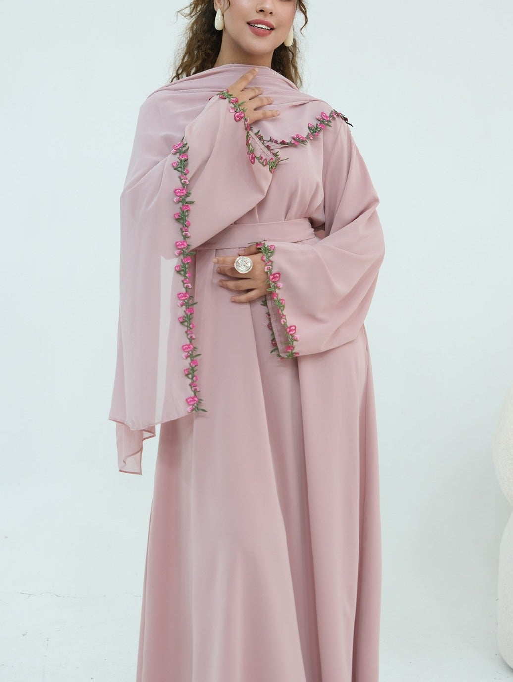 Nazema Floral Lace Abaya & Hijab