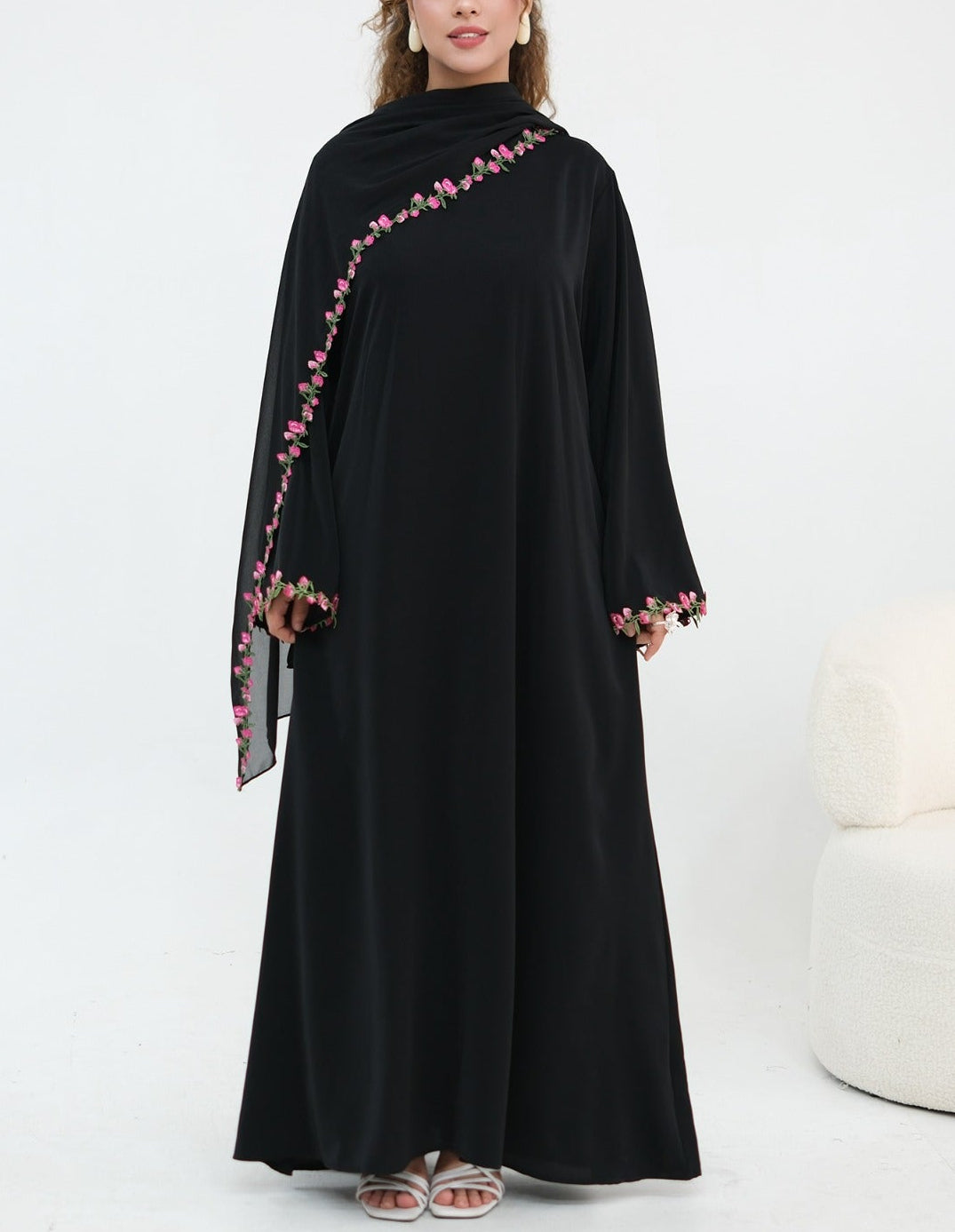 Nazema Floral Lace Abaya & Hijab