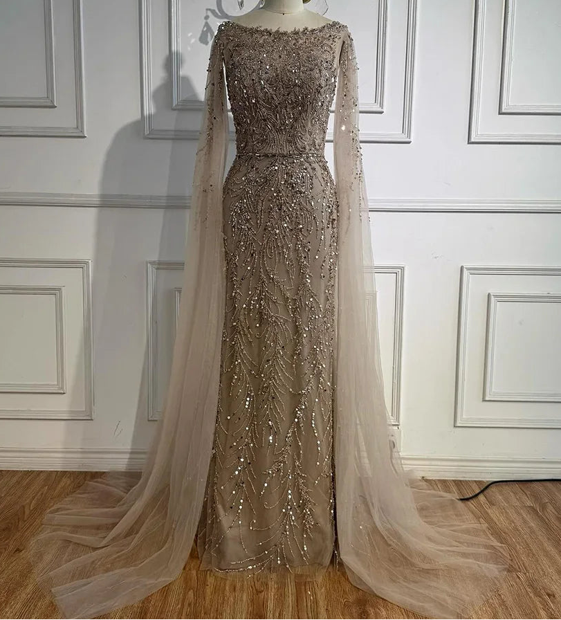 Aamira Embellished Cape Gown