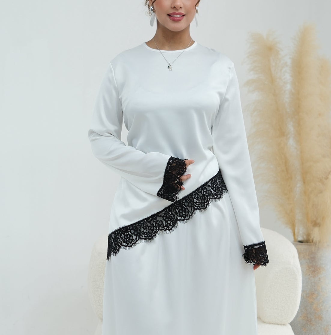 Aina Satin Lace Top