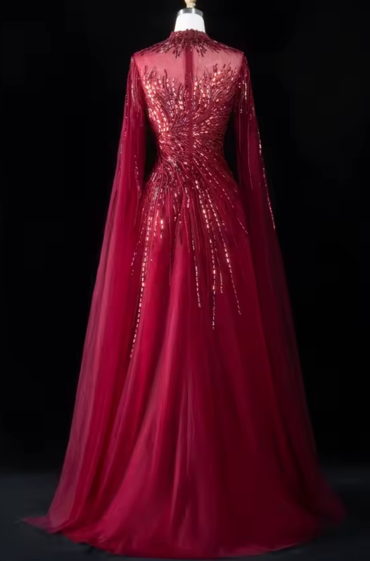 Aliyah Tulle Cape Gown