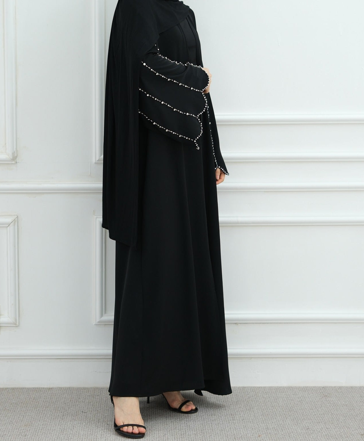 Aamnah Beaded Abaya Set