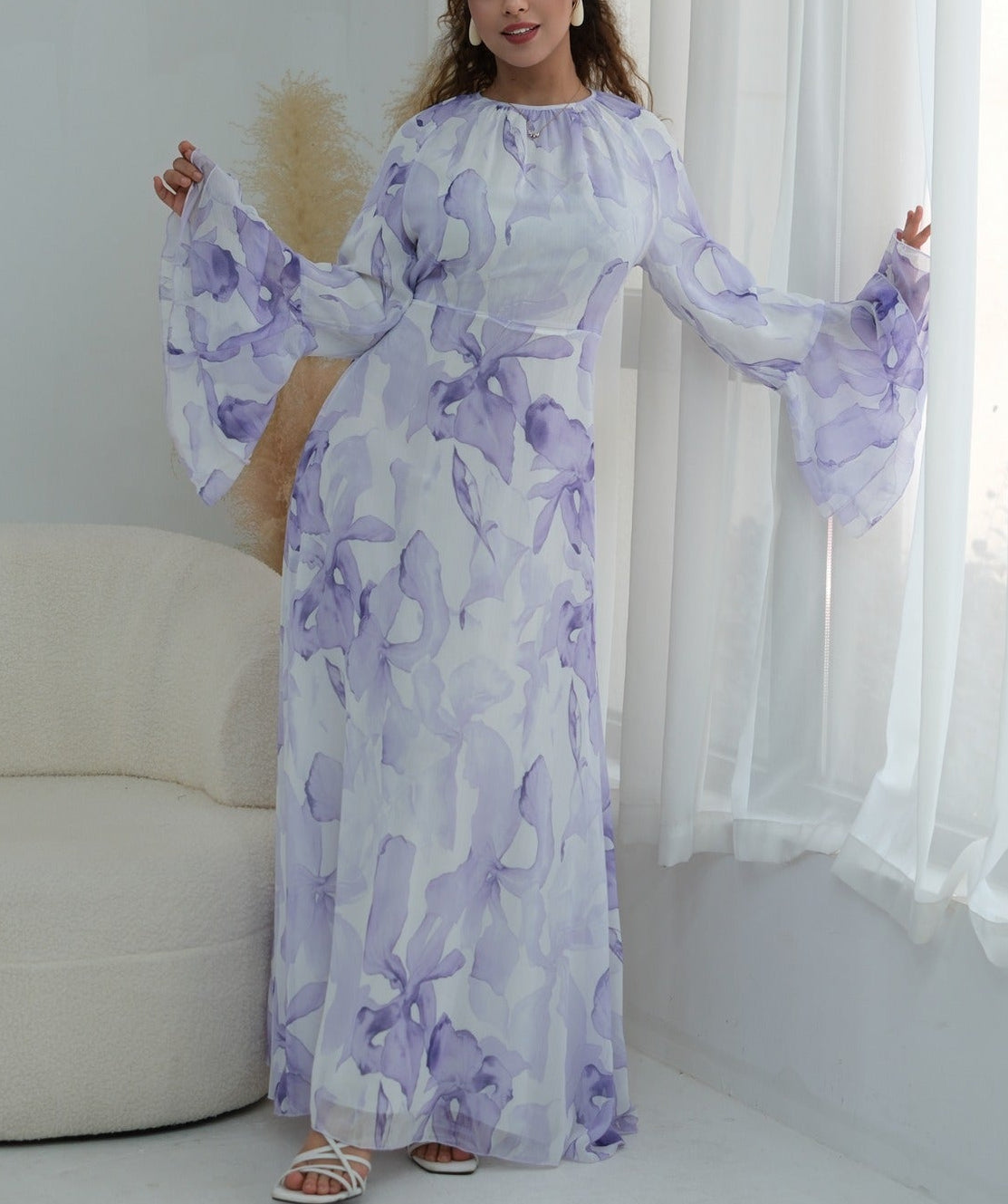 Daani-Ruffle Printed Maxi Dress