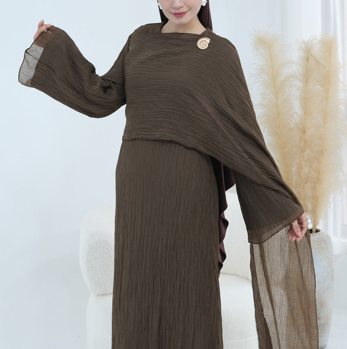 Elara Pleated Maxi Dress