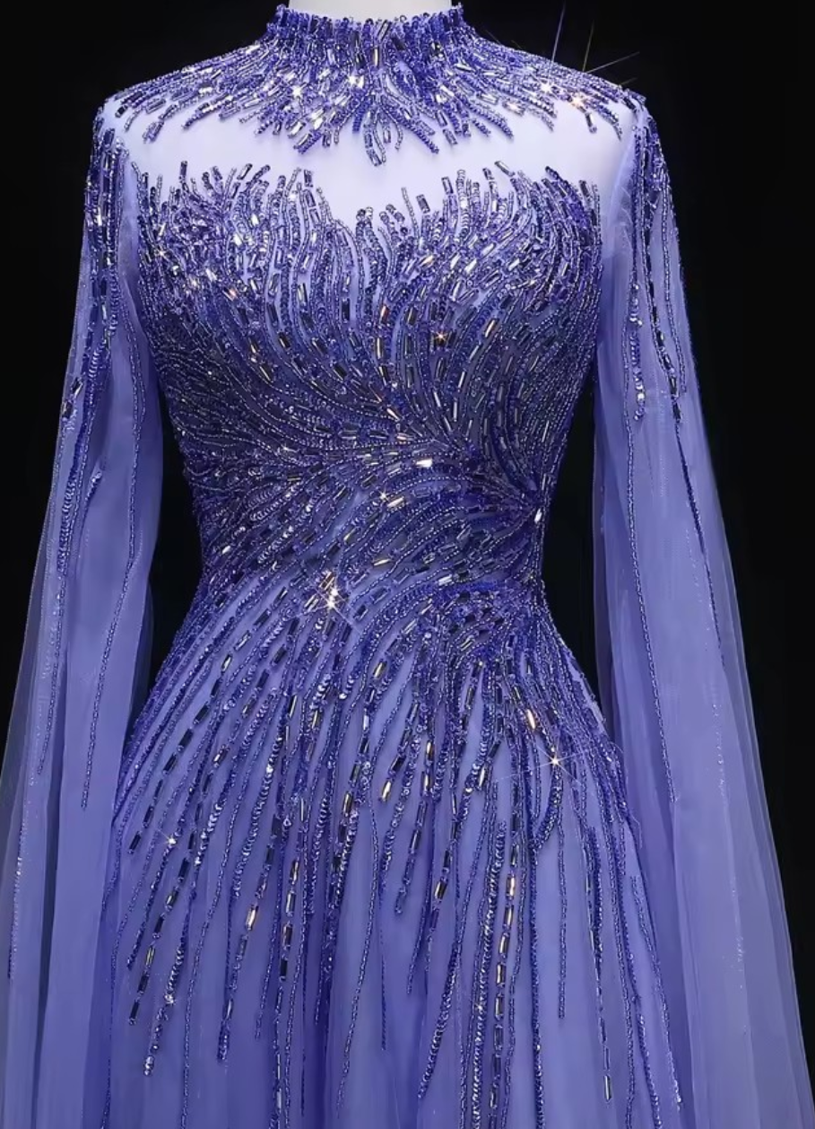Aliyah Tulle Cape Gown