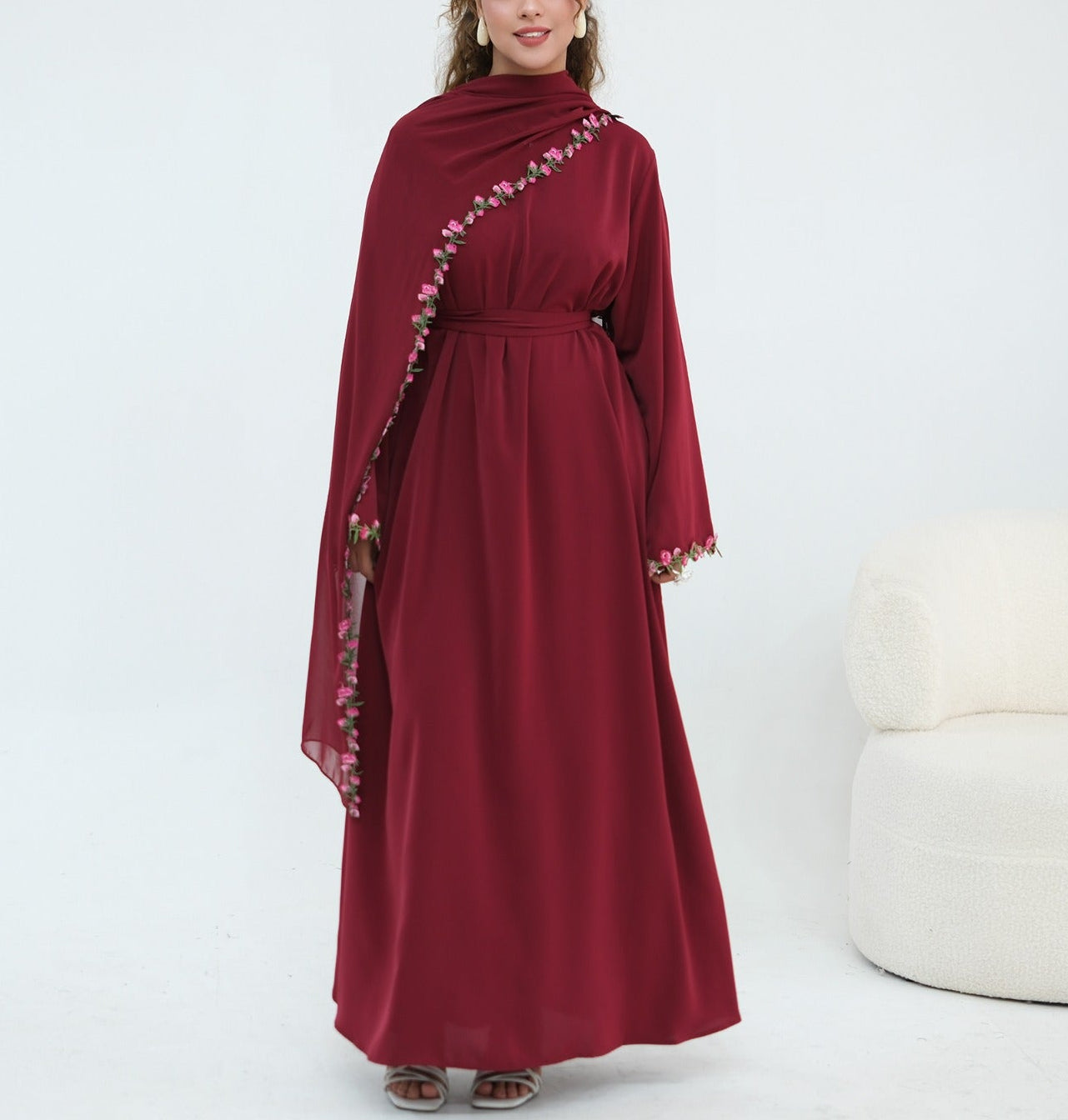 Nazema Floral Lace Abaya & Hijab